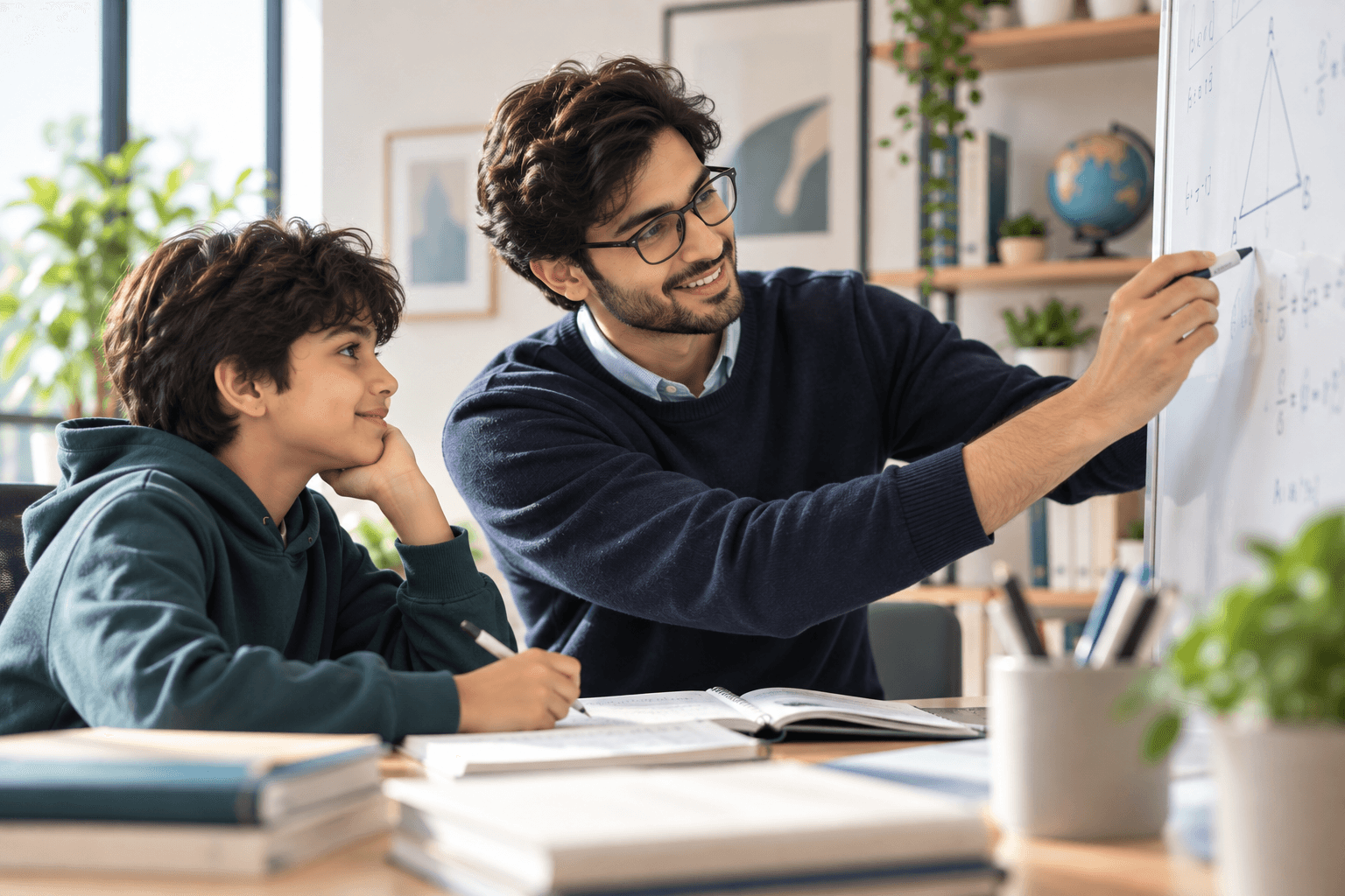 A tutor guiding a student through a learning session